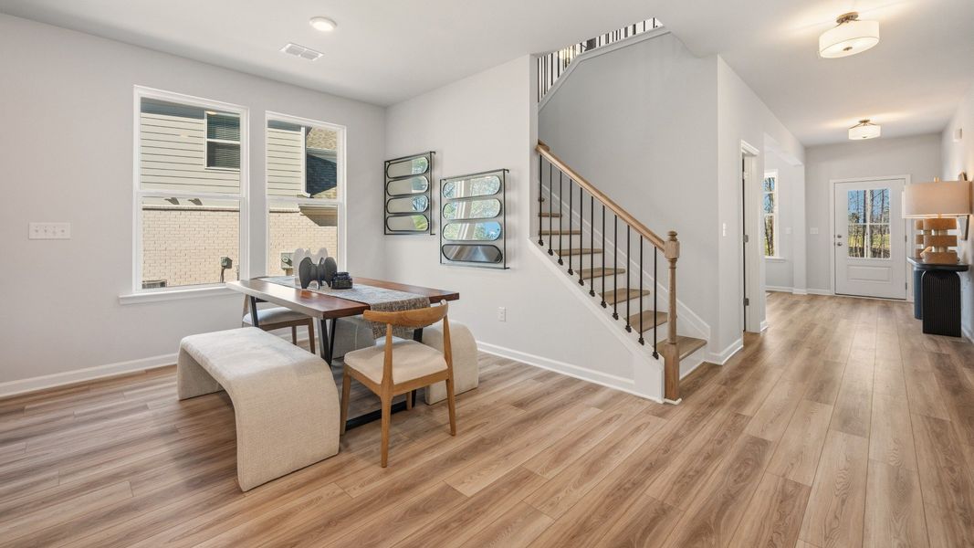 View of entryway with large hallway and access to staircase View of entryway with large hallway and access to staircase