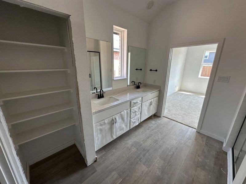 Primary Bathroom Construction Progress featuring the Harmony Collection