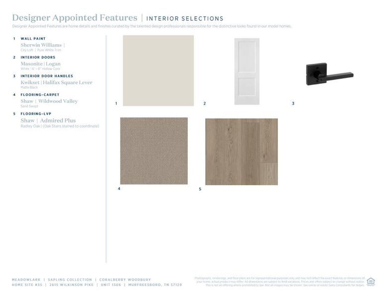 Sample of building materials used in homes in Meadowlark, Murfreesboro (Image 7). Sample of building materials used in homes in Meadowlark, Murfreesboro (Image 7).