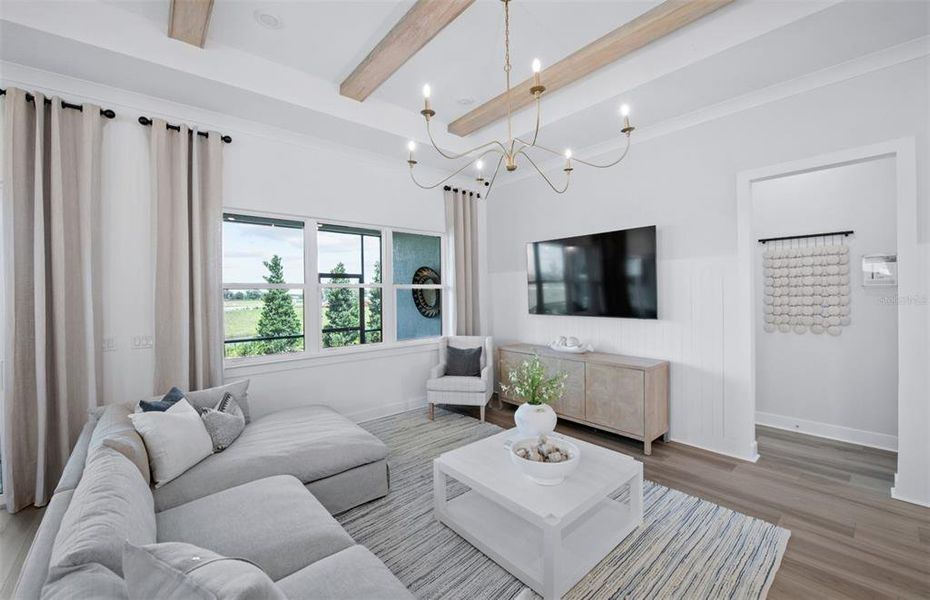 Furnished interior view inside a new home in Del Webb Sunchase, Parrish (Image 3).