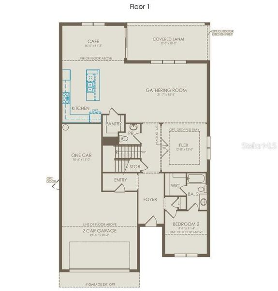 2D floor plan layout of this home in Foothills Preserve, Mount Dora, FL (Image 3).