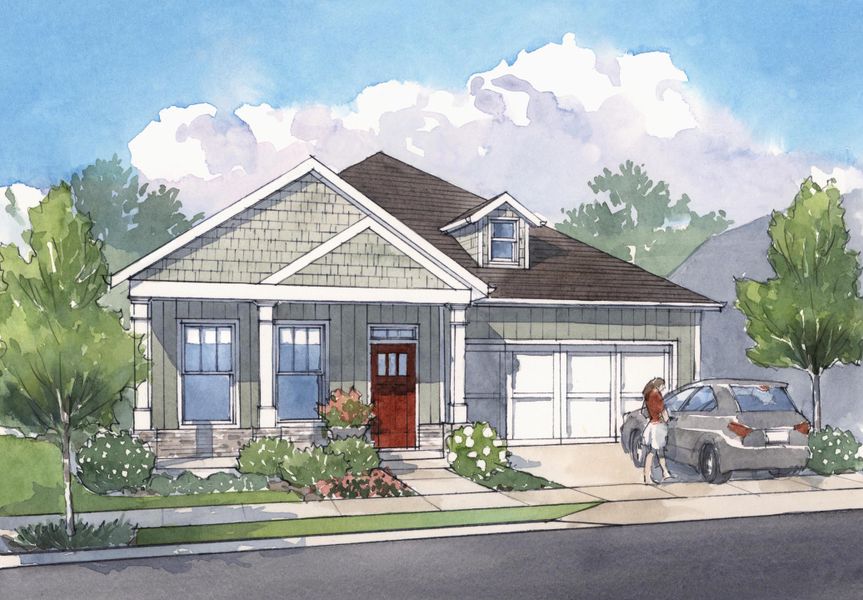 Representative exterior photo of a completed home built from the The Fairhaven by Windsong Properties in Echols Farm, Hiram, GA (Image 1).