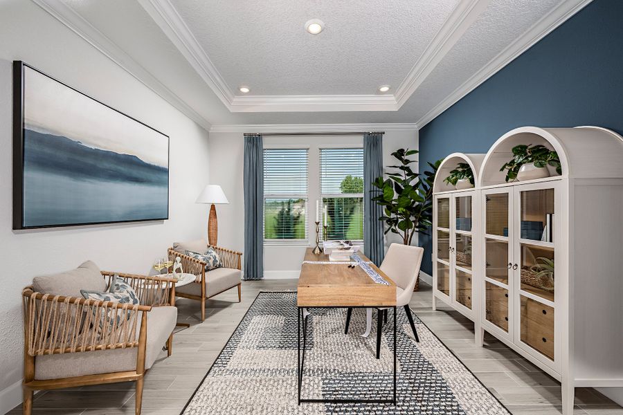Representative furnished interior of a home built from the Torres by Taylor Morrison in Headwaters at Lofton Creek, Yulee (Image 6).