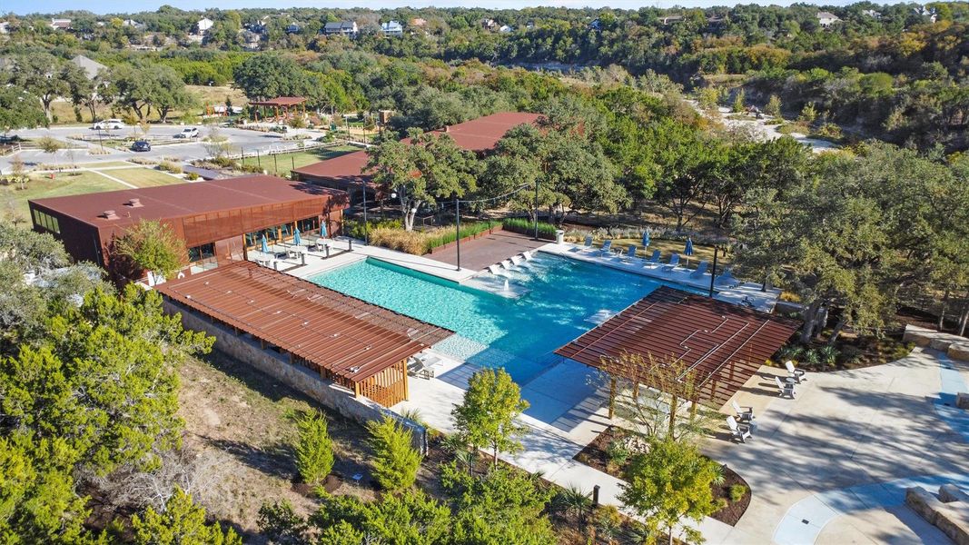 Bird's eye view of a pool Bird's eye view of a pool