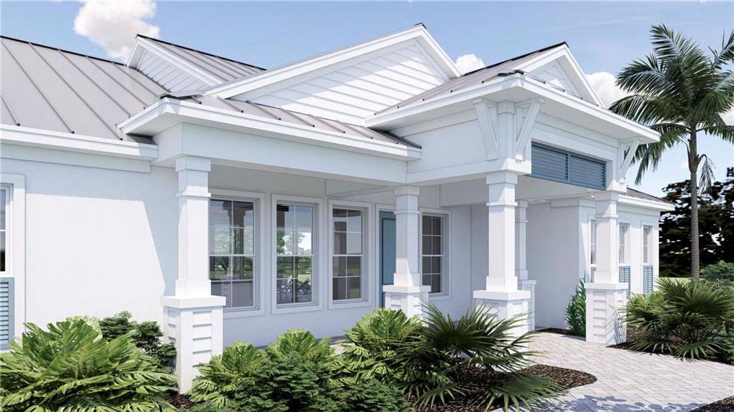 Front exterior of a new home in , Sarasota, FL, highlighting curb appeal (Image 13). Front exterior of a new home in , Sarasota, FL, highlighting curb appeal (Image 13).