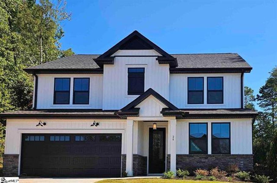 Front exterior of a new home in South Park, Piedmont, SC, highlighting curb appeal (Image 1).