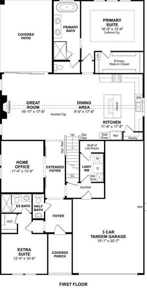 2D floor plan layout of this home in Timberbrook, Justin, TX (Image 3).