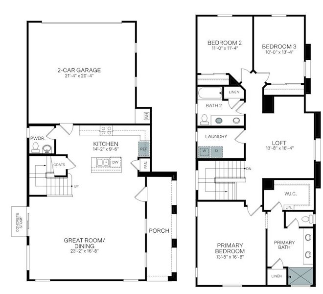 2D floor plan layout of this home in Ironwood Villages at North Creek, Queen Creek, AZ (Image 5).