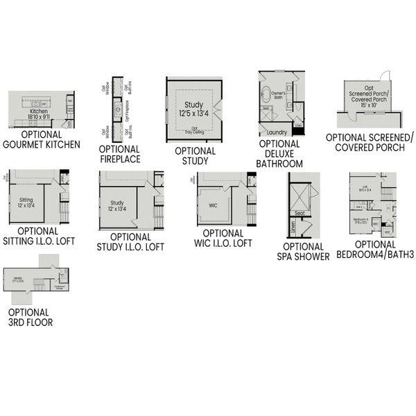 2D floor plan layout for the The Beech B by Davidson Homes LLC in Enclave at Belmont, Belmont, NC (Image 29).