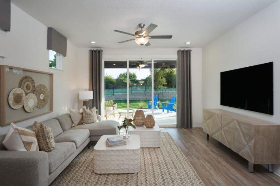 Photo of Del Webb model home with same floor plan, not of actual home listed.