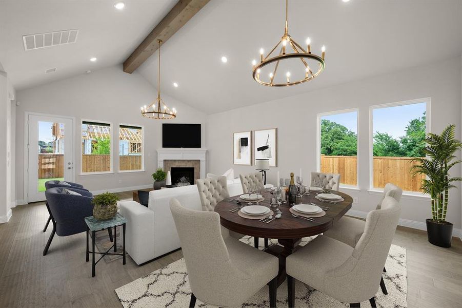 2300 Knapp Trail - Dining & Family Room Virtually Staged