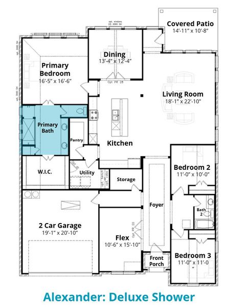 2D floor plan layout for the Alexander by John Houston Homes in Lake Forest, Woodway, TX (Image 7). 2D floor plan layout for the Alexander by John Houston Homes in Lake Forest, Woodway, TX (Image 7).