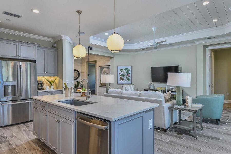 Furnished interior view inside a new home in Boca Royale Golf and Country Club at Wellen Park, Englewood (Image 7). Furnished interior view inside a new home in Boca Royale Golf and Country Club at Wellen Park, Englewood (Image 7).