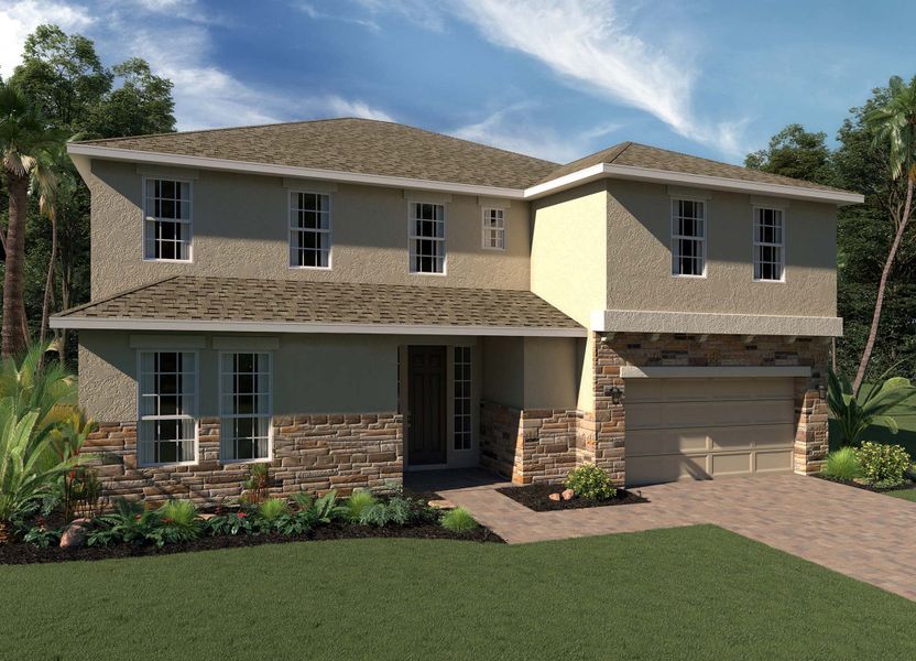 Elevation 1 with Optional Stone - Osceola by Landsea Homes