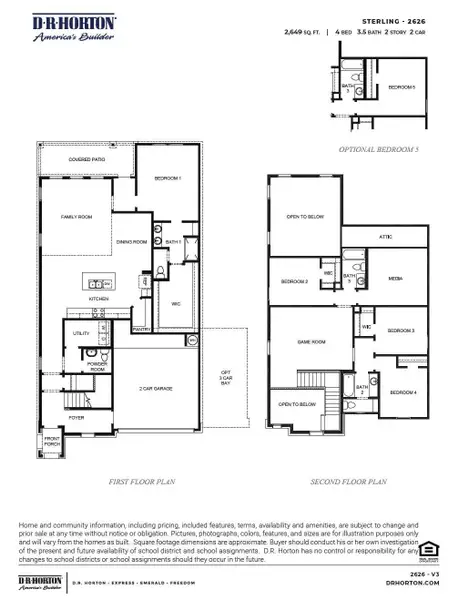 2D floor plan layout of this home in Caldwell Crossing, Iowa Colony, TX (Image 3).