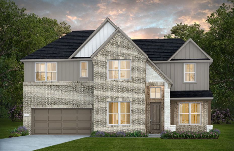 Representative exterior photo of a completed home built from the Oglesby by Pulte Homes in Blue Creek Trails, Richmond, TX (Image 19).