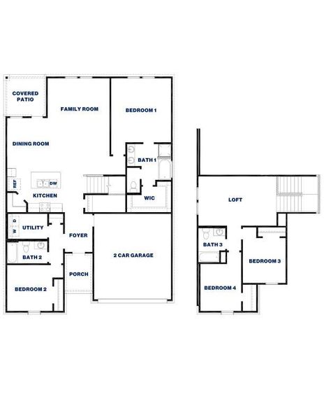 2D floor plan layout of this home in Porters Mill, New Caney, TX (Image 3).