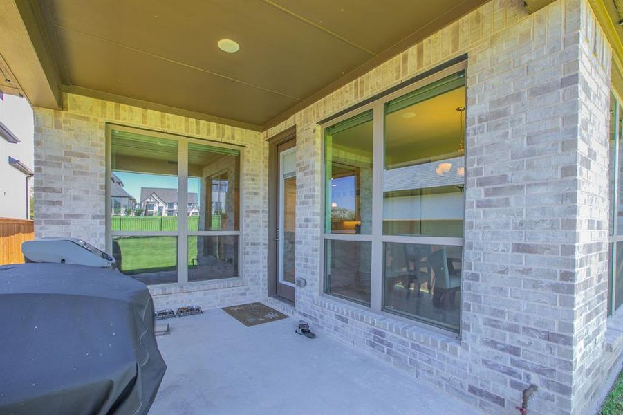 Exterior details and patio area of a home in , Midlothian (Image 3). Exterior details and patio area of a home in , Midlothian (Image 3).