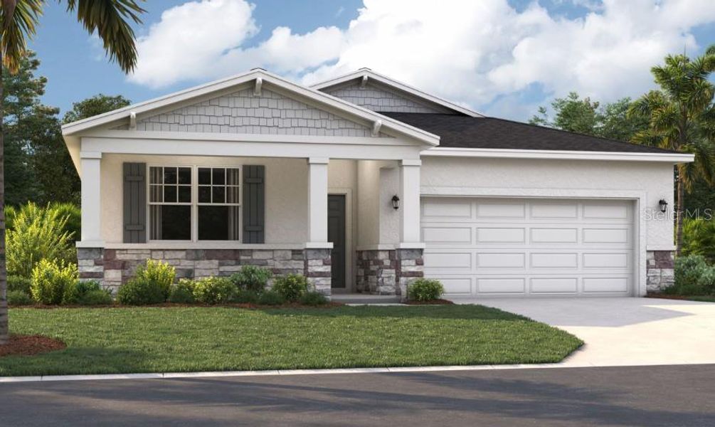 Front exterior of a new home in Wynnstone, Davenport, FL, highlighting curb appeal (Image 1). Front exterior of a new home in Wynnstone, Davenport, FL, highlighting curb appeal (Image 1).