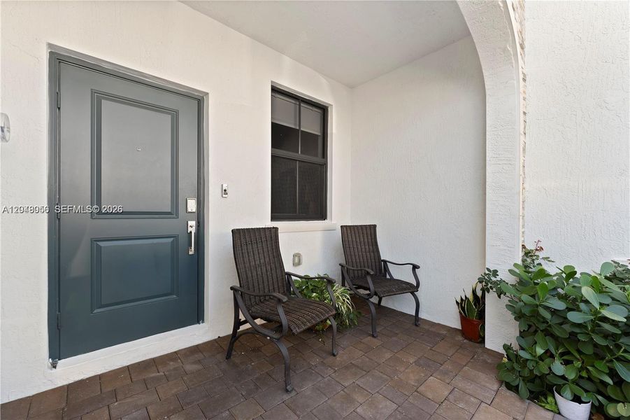 Exterior details and patio area of a home in , Miami (Image 3). Exterior details and patio area of a home in , Miami (Image 3).