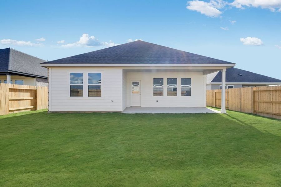Exterior details and patio area of a home in Brookewater 45s, Rosenberg (Image 3). Exterior details and patio area of a home in Brookewater 45s, Rosenberg (Image 3).