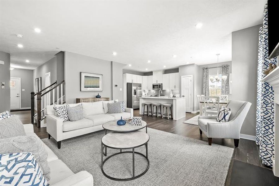 Representative furnished interior of a home built from the Rosecliff by Ryan Homes in Windsong Townhomes, Gallatin (Image 6).