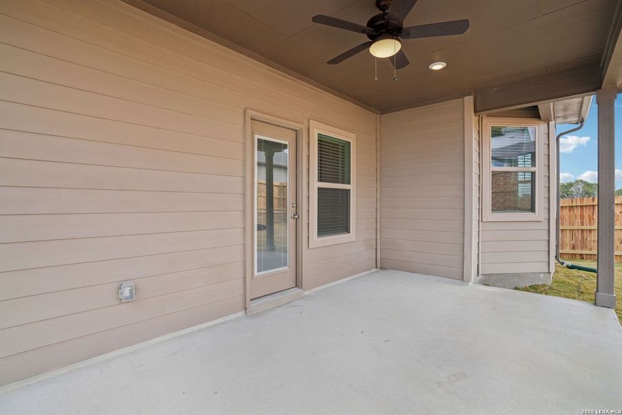 Exterior details and patio area of a home in Legendary Trails - Premier Series, Cibolo (Image 22).