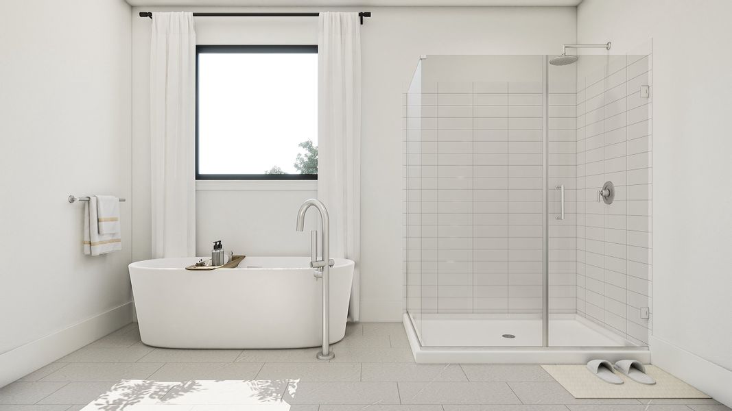 Primary bath with freestanding tub