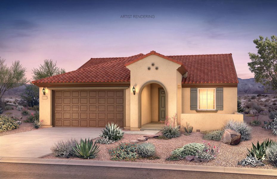 Representative exterior photo of a completed home built from the Sanctuary by Del Webb in Sun City Festival, Buckeye, AZ (Image 16).