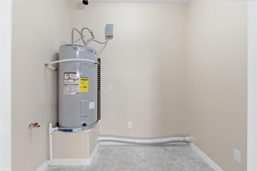 Utilities featuring electric water heater