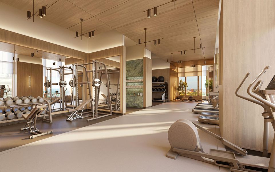 On the 18th floor is your residential fitness center, featuring a dedicated yoga atelier designed for movement and mindfulness. Adjacent are separate men’s and women’s locker rooms, each appointed with steam rooms and dry saunas for a refined wellness and recovery experience.