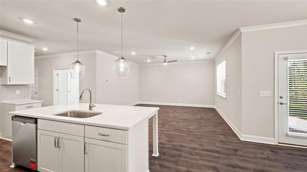 Furnished interior view inside a new home in Oak Ridge Meadows - Active Adult, Locust Grove (Image 5).