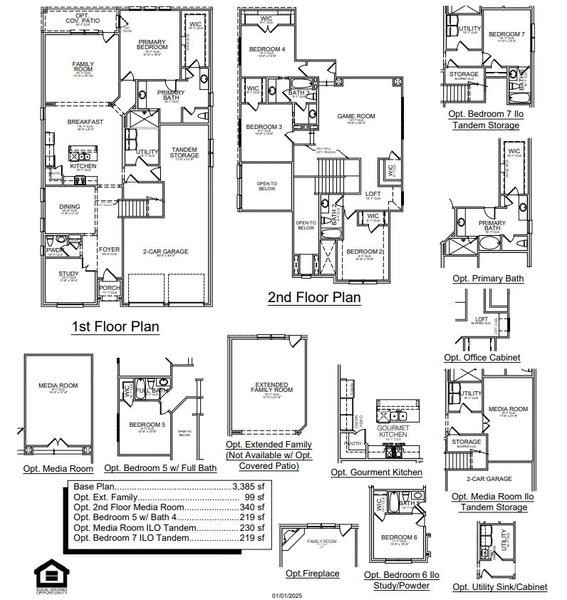 2D floor plan layout for the Barcelona by Megatel Homes in Kensington Gardens, Dallas, TX (Image 2).