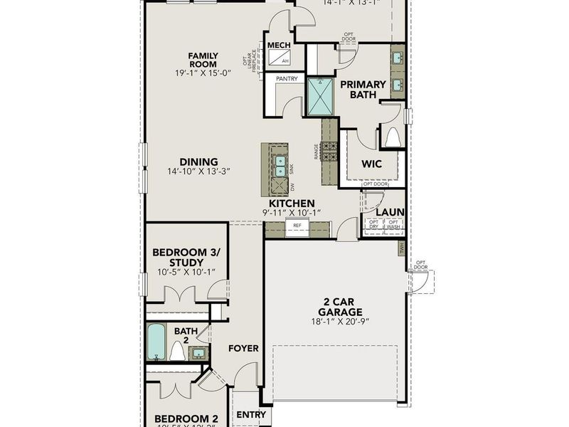 2D floor plan layout of this home in River Ranch Meadows, Dayton, TX (Image 4).