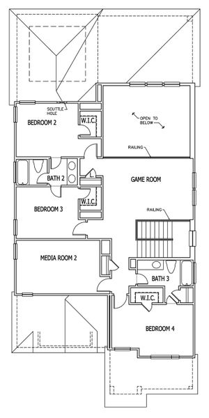 2D floor plan layout of this home in Santa Rita Ranch, Liberty Hill, TX (Image 3).