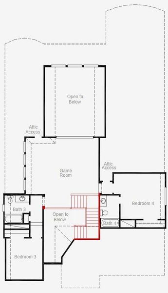 2D floor plan layout of this home in The Highlands, Porter, TX (Image 3).