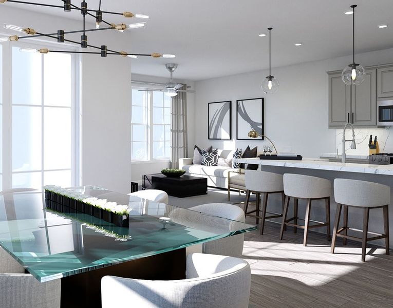 Furnished interior view inside a new home in Westside Crossing Townhomes, Berthoud (Image 3).