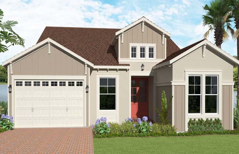 Representative exterior photo of a completed home built from the Sanderling Grand by Minto Communities in Westlake, Loxahatchee, FL (Image 4).