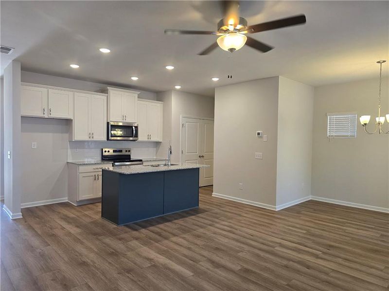 Furnished interior view inside a new home in Sandtown Falls, South Fulton (Image 3). Furnished interior view inside a new home in Sandtown Falls, South Fulton (Image 3).
