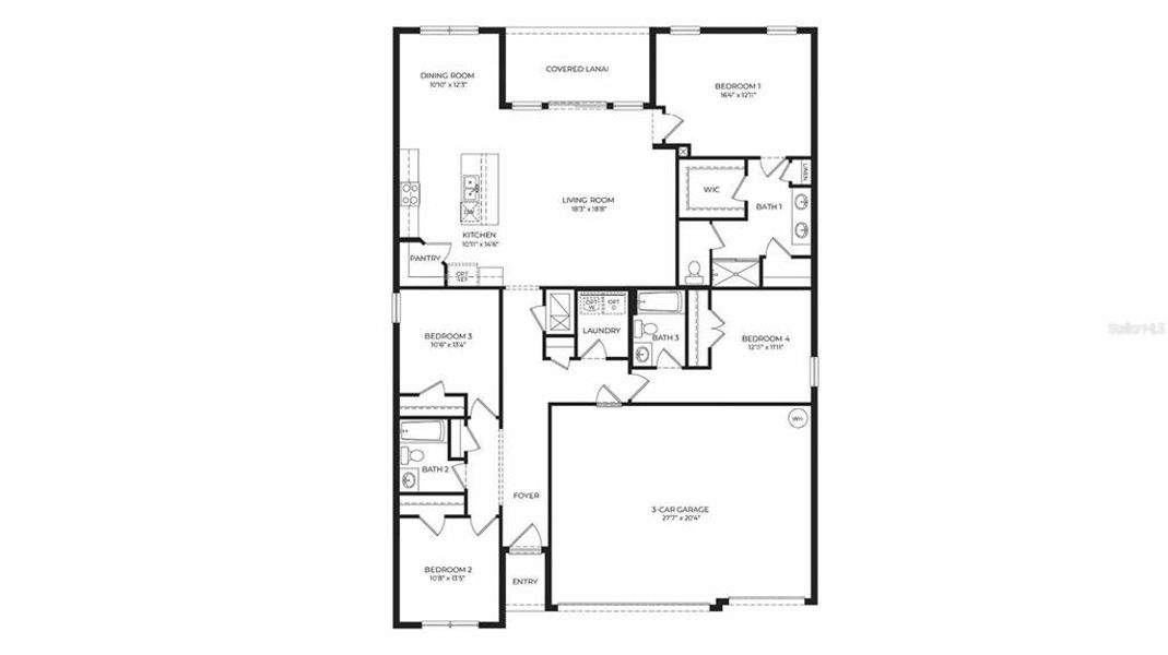 2D floor plan layout of this home in Brookside, Ruskin, FL (Image 3). 2D floor plan layout of this home in Brookside, Ruskin, FL (Image 3).