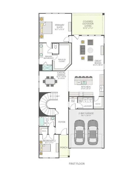 2D floor plan layout of this home in Lagos Reserve, Manor, TX (Image 4).