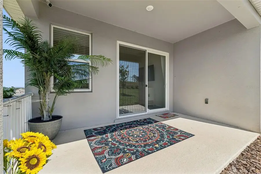 Exterior details and patio area of a home in Hills of Minneola, Minneola (Image 3).