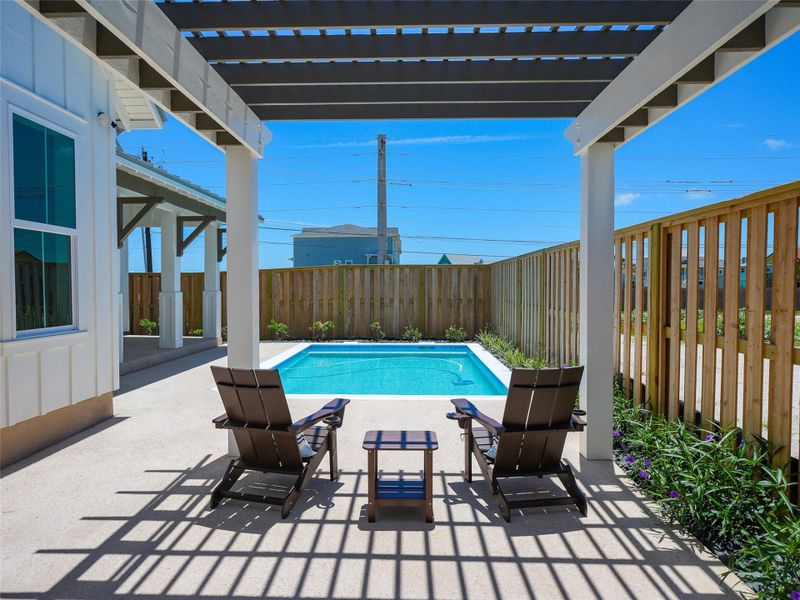 Exterior details and patio area of a home in , Port Aransas (Image 23).