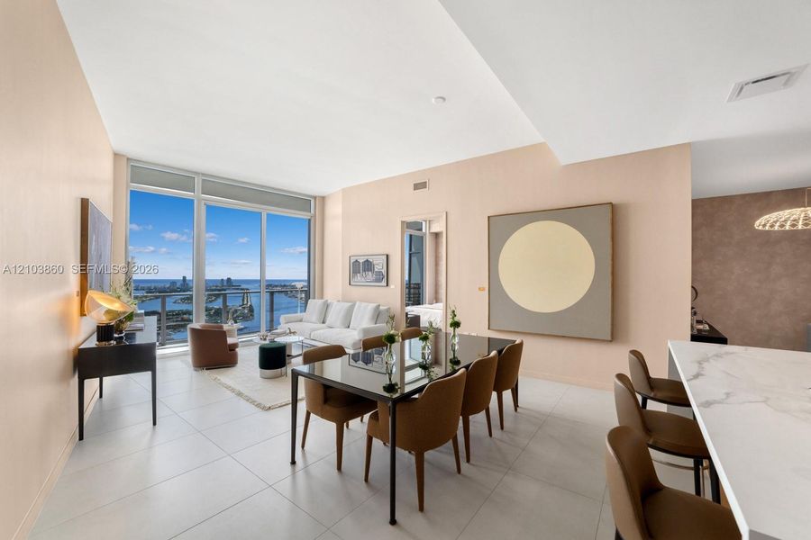 Furnished interior view inside a new home in , Miami (Image 18).