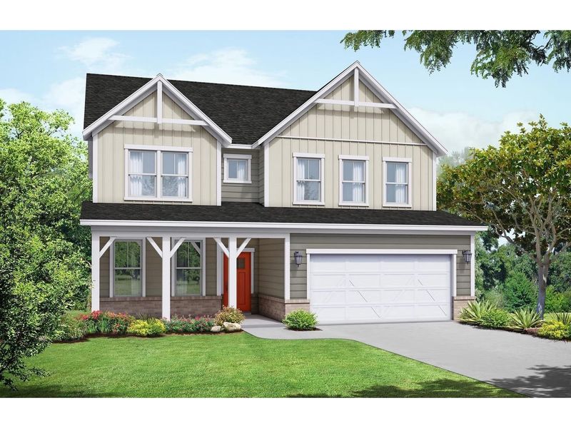 Front exterior of a new home in Calista Farms, White House, TN, highlighting curb appeal (Image 1). Front exterior of a new home in Calista Farms, White House, TN, highlighting curb appeal (Image 1).
