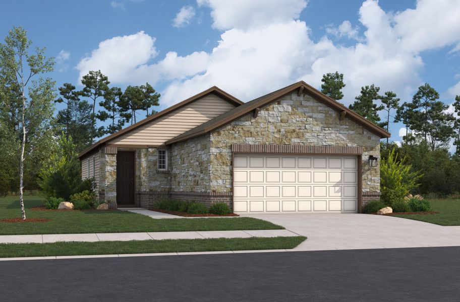 Representative exterior photo of a completed home built from the Travis by Beazer Homes in Veranda: Classic, San Antonio, TX (Image 1).