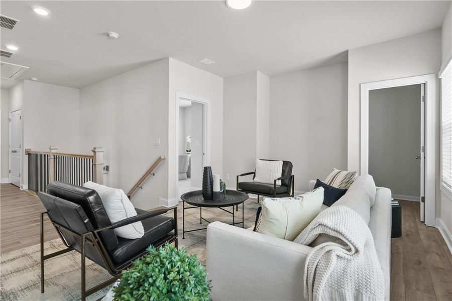 Furnished interior view inside a new home in Promenade at Sawnee Village, Cumming (Image 11). Furnished interior view inside a new home in Promenade at Sawnee Village, Cumming (Image 11).