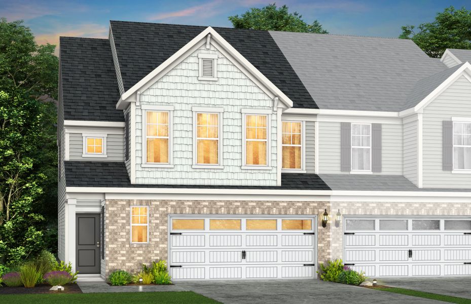 Front exterior of a new home in Riverstone, Monroe, NC, highlighting curb appeal (Image 28). Front exterior of a new home in Riverstone, Monroe, NC, highlighting curb appeal (Image 28).