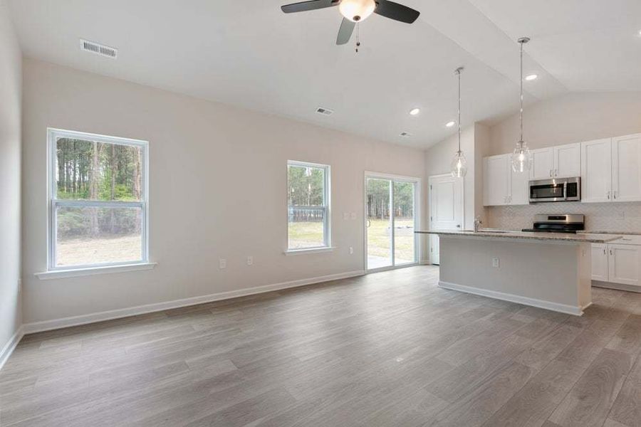 The Guilford Living Room and Kitchen