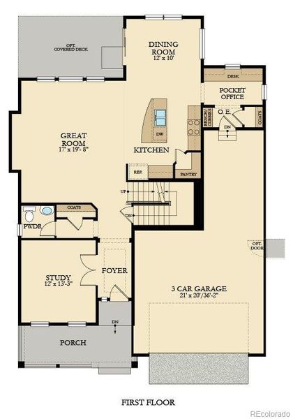 2D floor plan layout of this home in Willow Bend: The Monarch Collection, Thornton, CO (Image 2).